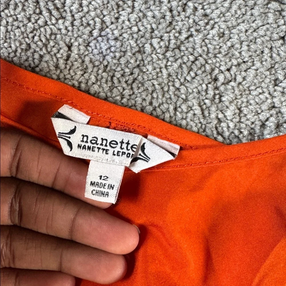 Nanette Lepore Orange Mini Dress SIZE 12 - Picture 3 of 6